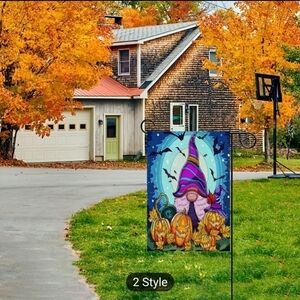Pumpkin Gnome Garden Flag